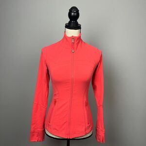 Lululemon Define Jacket Atomic Red Full Zip Thumbholes Luon Women's 4